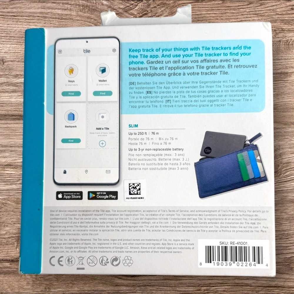 NIB Tile Slim Bluetooth tracker for Wallet NWT - image 2